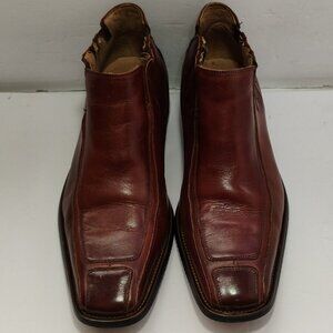 Stacy Adams Chelsea Boots Mens 9M Brown Leather Square Toe Pull On
